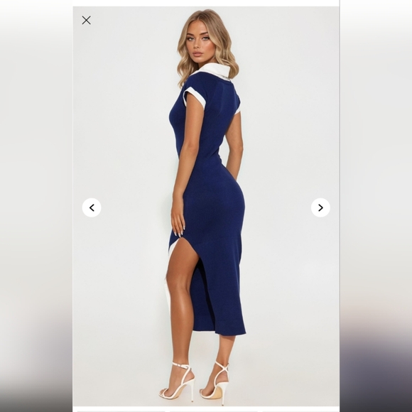 Fashion Nova Aylene Sweater Midi Dress - Navy Size 1X (New) - Picture 6 of 14